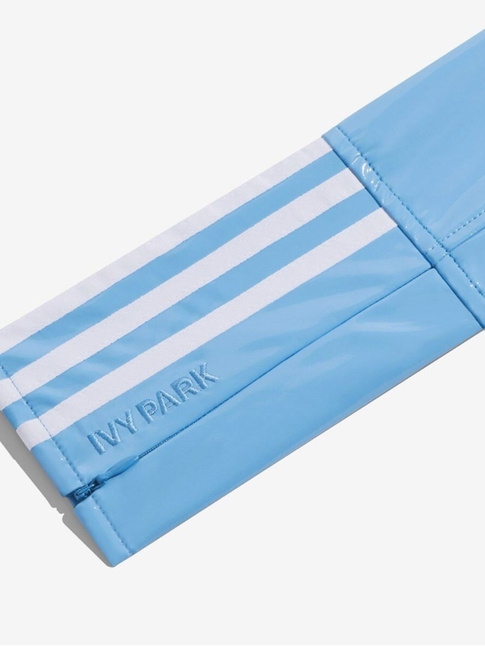 adidas x IVY PARK Light Blue 1/2 Zip Latex Mini Dress - Size Medium - Picture 4 of 16